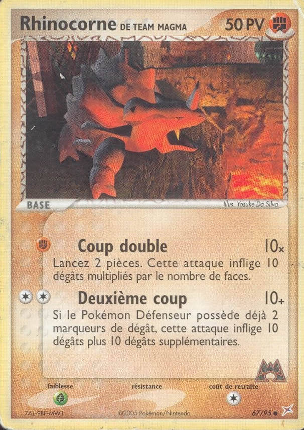 Rhinocorne de Team Magma carte Pokémon 67 95 EX Team Magma VS Team Aqua