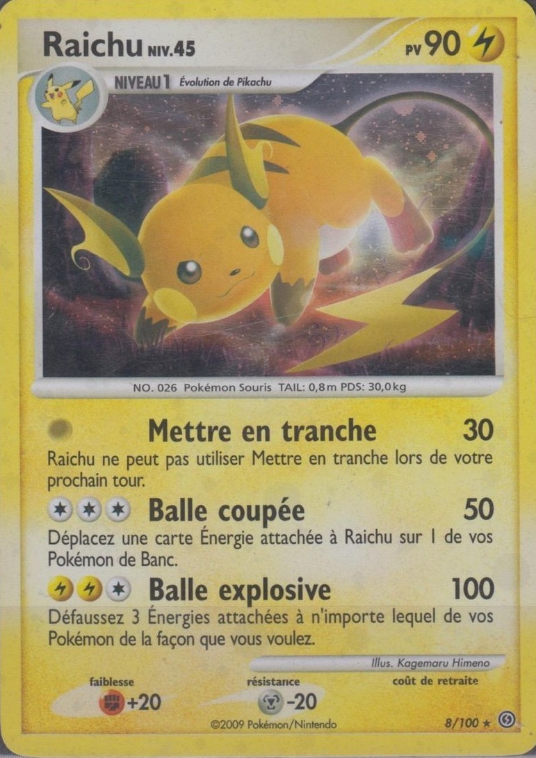 Raichu Holographique carte Pokémon 8 100 Tempête