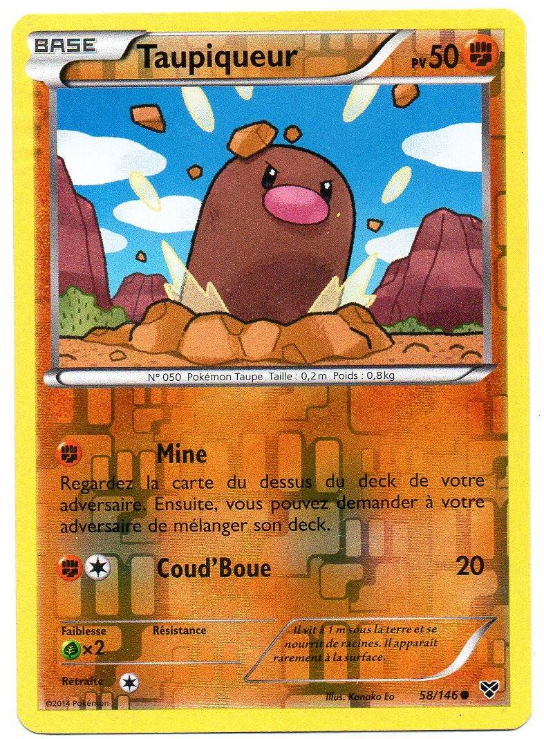 Taupiqueur Reverse carte Pokémon 58 146 Série XY