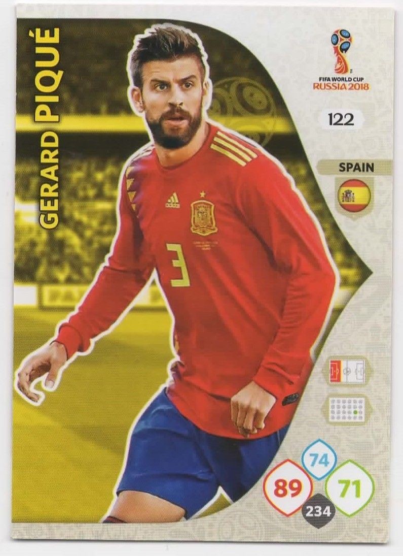 Gérard Piqué España Russia 2018 FIFA World Cup Adrenalyn XL card 122