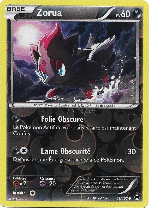 Zorua Reverse carte Pokémon 89 162 Pokémon XY Impulsion Turbo