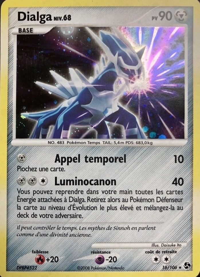 Dialga Holographique Carte Pok Mon Duels Au Sommet