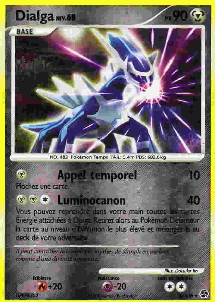 Dialga Reverse Carte Pok Mon Duels Au Sommet