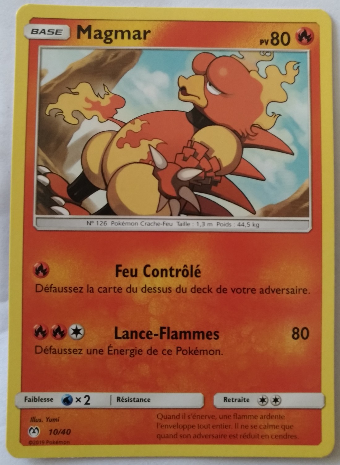 Magmar carte Pokémon 10 40 Promo 2019