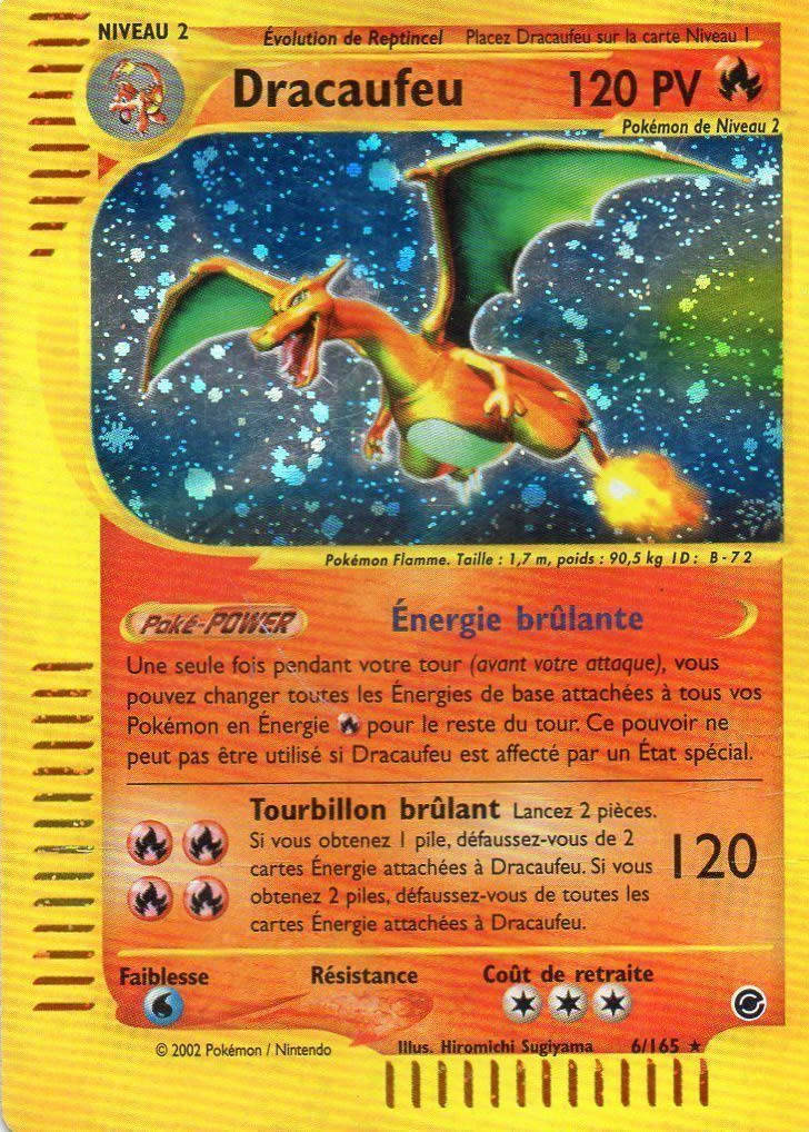 Dracaufeu Holographique - carte Pokémon 6/165 Expedition