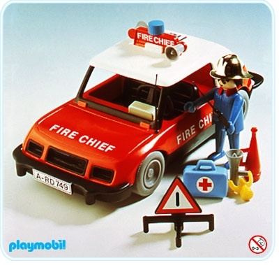 playmobil fire chief car