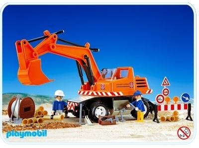 playmobil chantier tractopelle