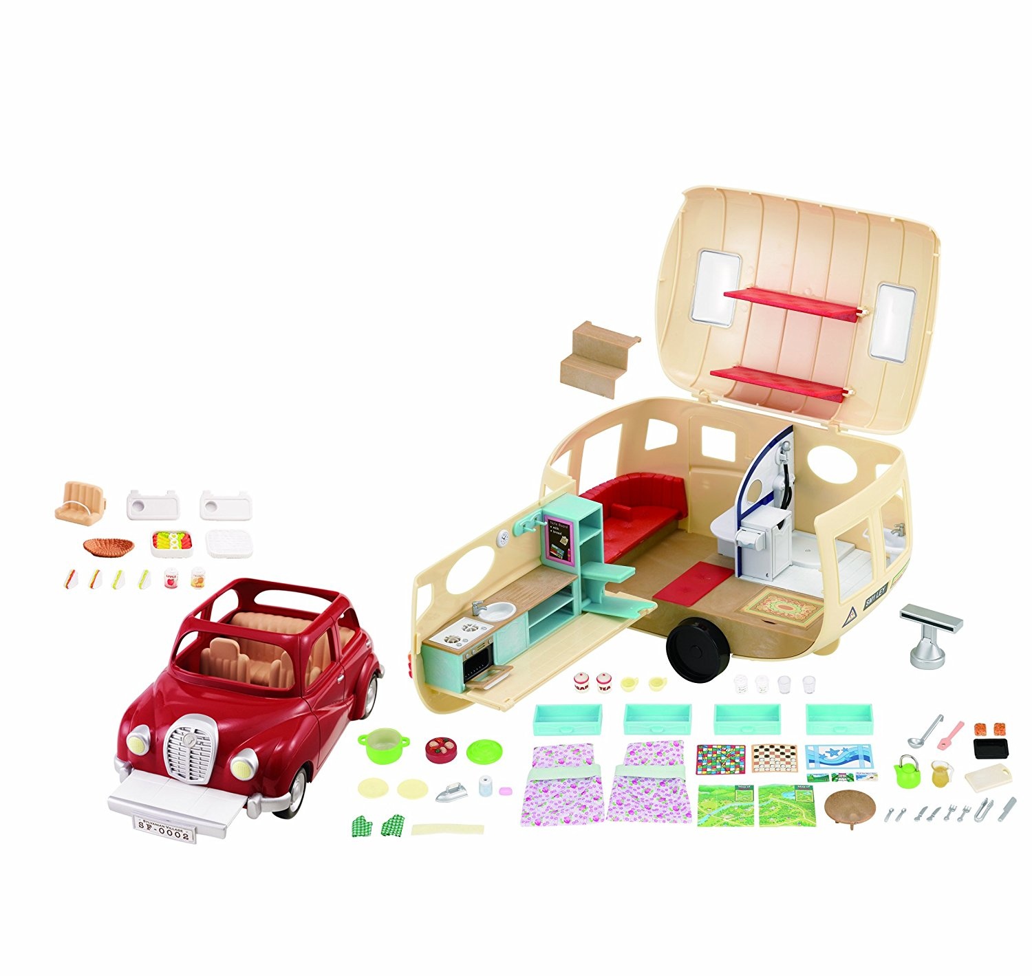 sylvanian families saloon car & picnic set