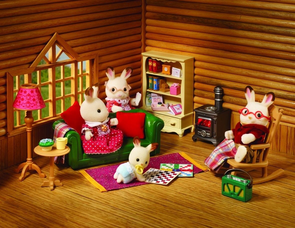 sylvanian families cosy living room set