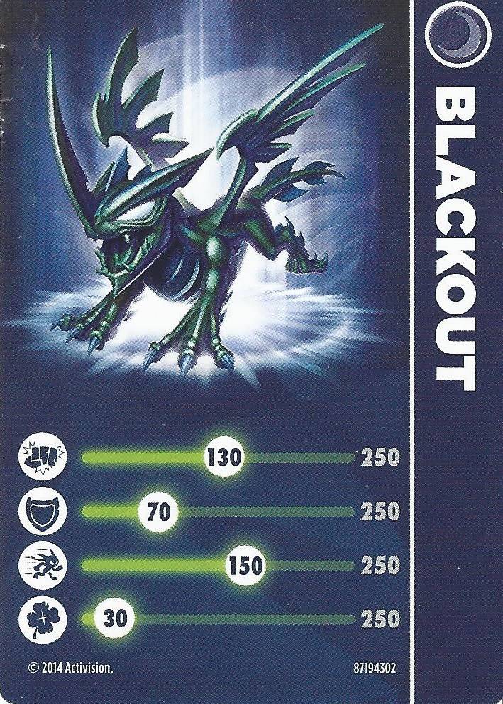 Blackout - Skylanders Trap Team Cards