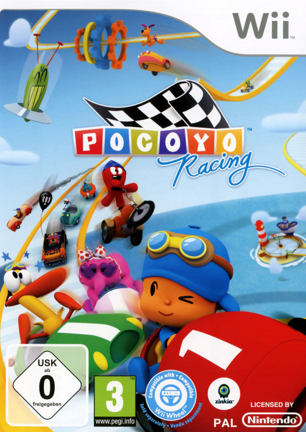 pocoyo wii racing disc juego