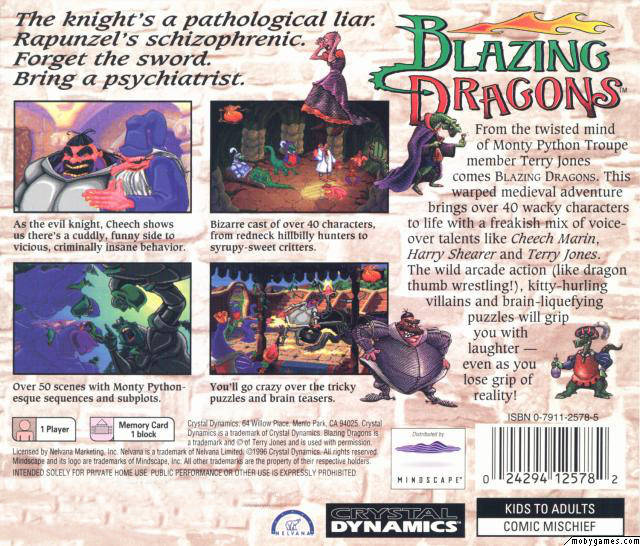 Blazing Dragons - Playstation game