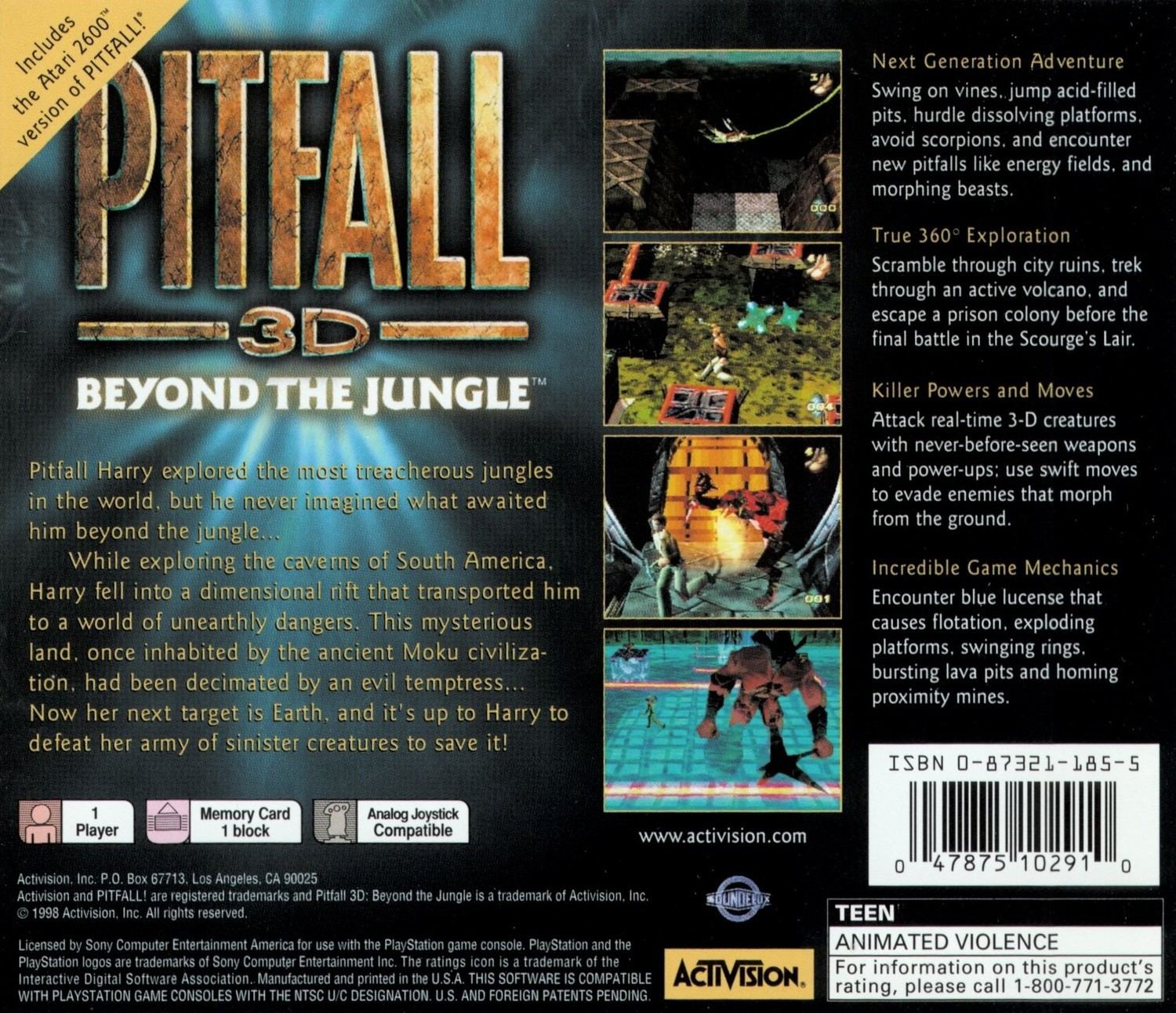 Pitfall 3d Beyond The Jungle Playstation Game