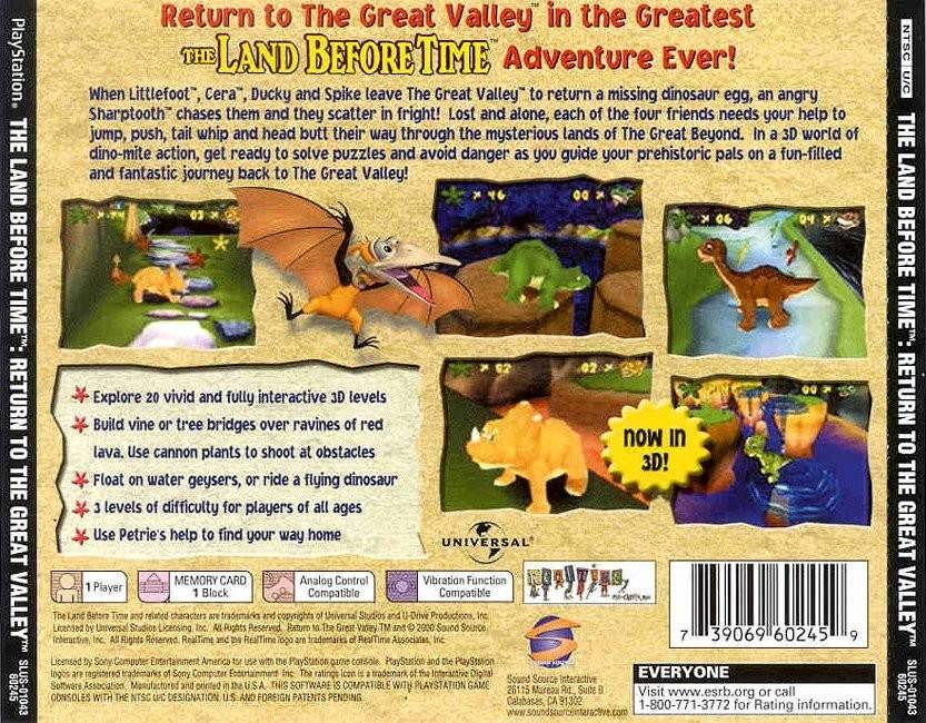 The Land Before Time: Return to the Great Valley - Playstation game