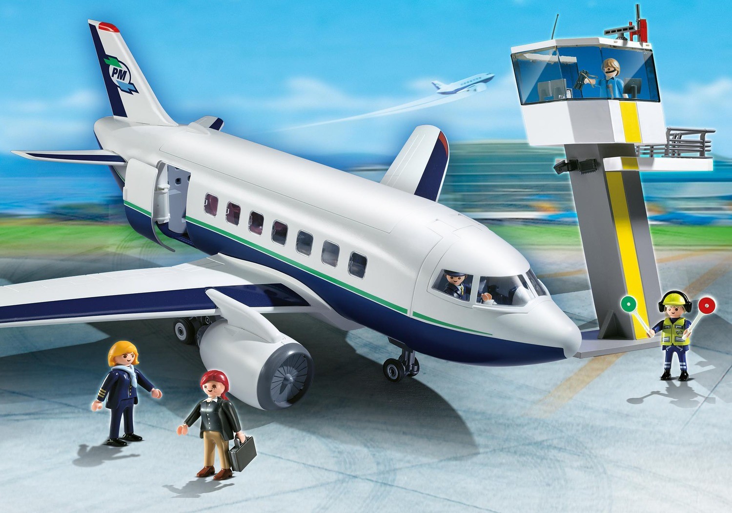 playmobil airport and airplane