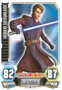 Anakin Skywalker Star Wars Force Attax Series 3 Clone Wars Card 001