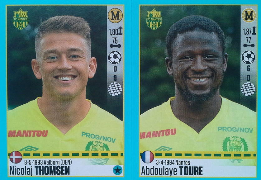 Nicolaj Thomsen Abdoulaye Toure Nantes Foot 16 17 France Sticker 624 625