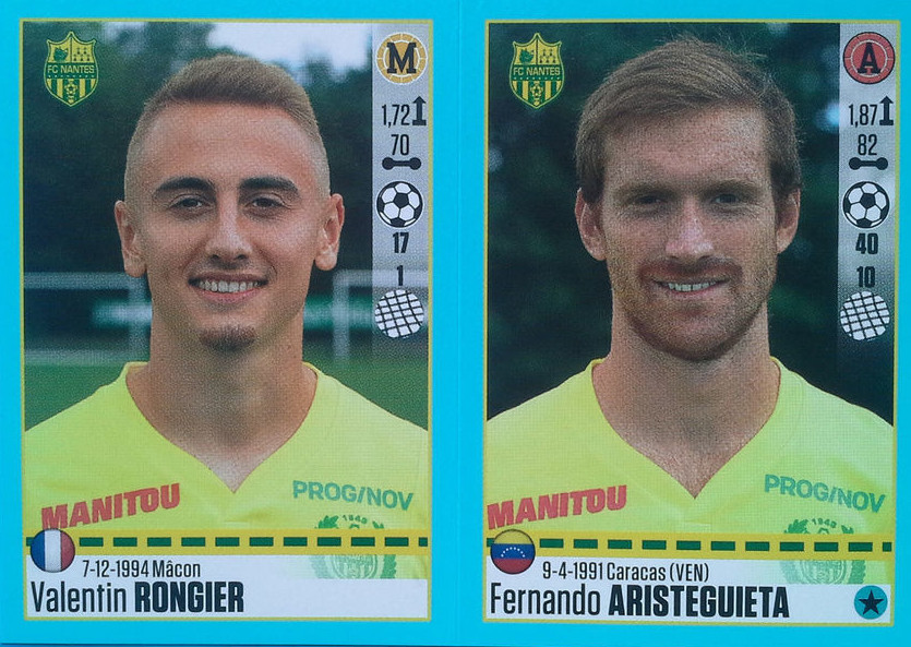 Valentin Rongier Fernando Aristeguieta Nantes Foot 2016 17 France Sticker 626 627