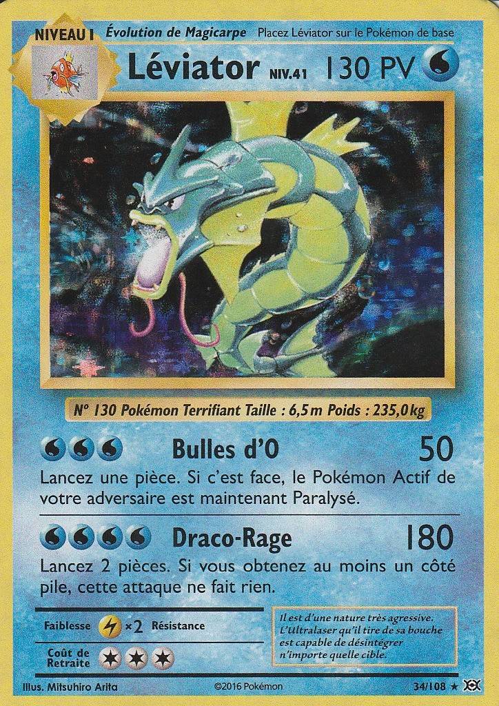 Léviator Holographique - carte Pokémon 34/108 Pokémon XY Evolutions