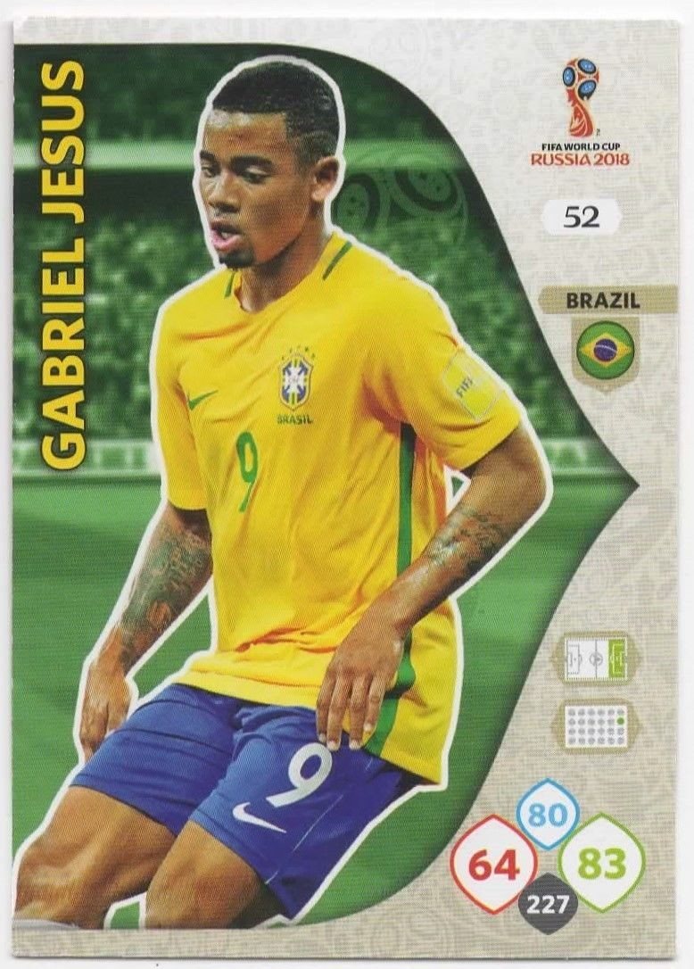 Gabriel Jesus - Brazil - Russia 2018 : FIFA World Cup Adrenalyn XL Card 52