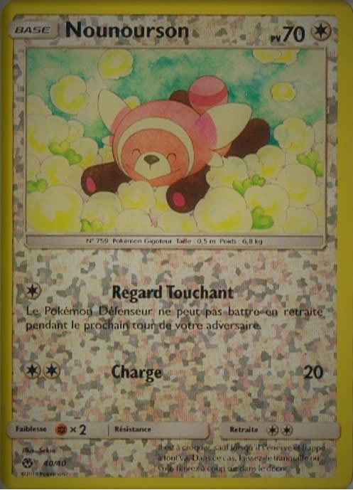 Nounourson Reverse Carte Pokemon 40 40 Promo 18