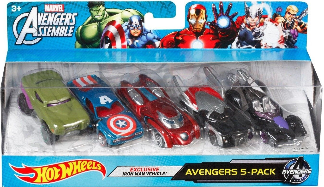 hot wheels avengers cars 5 pack