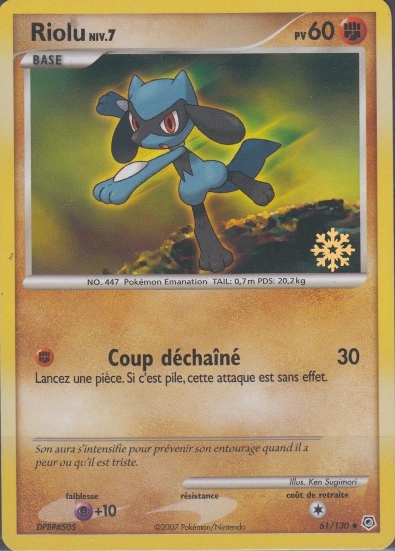 Riolu Carte Pokemon 61 130 Calendrier De L Avent 24 Cartes Avec Flocon