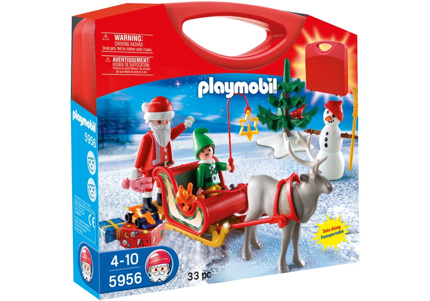 Malette avec motif traîneau du Père Noël Playmobil de Noël 5956