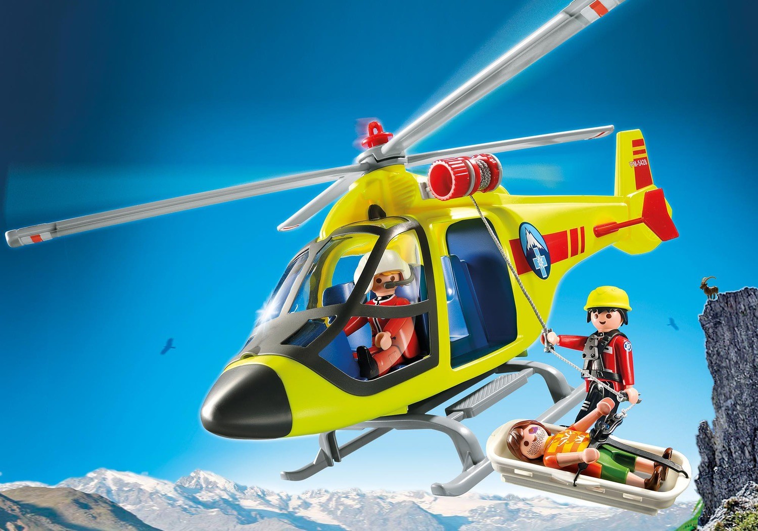 playmobil mountain rescue helicopter