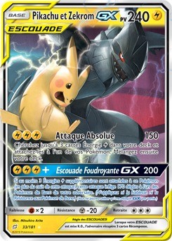 Pikachu Et Zekrom Gx Escouade Carte Pokémon 33181 Duo De Choc