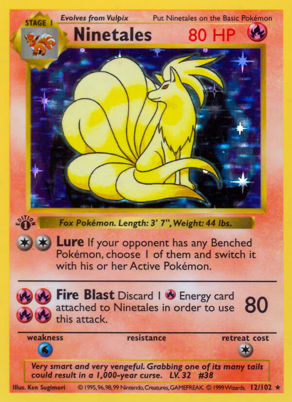 Ninetales Edition 1 Holo Base Set Pokémon Card 12102