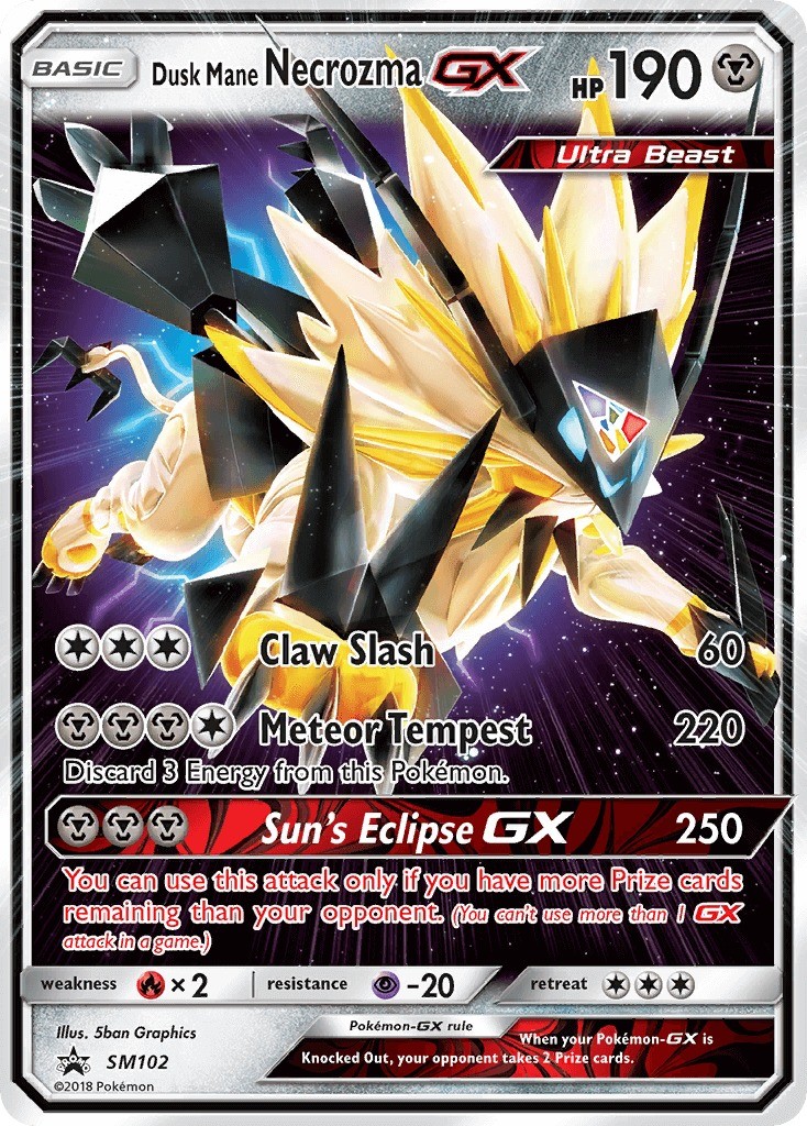 Dusk Mane Necrosma Gx Sun Moon Promos Pokemon Card Sm102