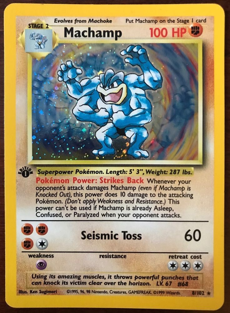 Machamp Cosmos Holo - carte Pokémon anglaise 8/102 Base Set