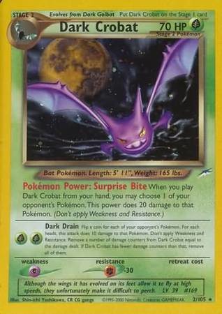 Dark Crobat Holo Neo Destiny Pokémon Card 2105