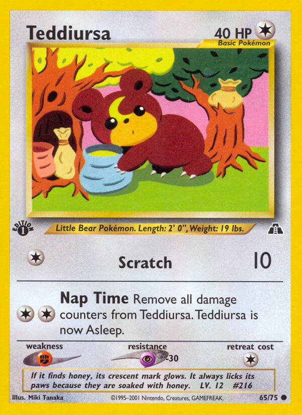 Teddiursa Edition 1 Neo Discovery Pokémon Card 6575