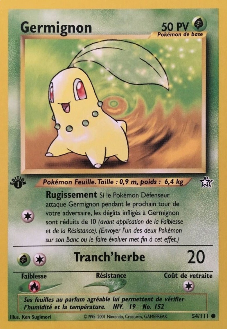 Carte Pokemon Germignon 50pv 54 111 Edition 1 Pokemon Trading Card Game Pokemon Individual Cards