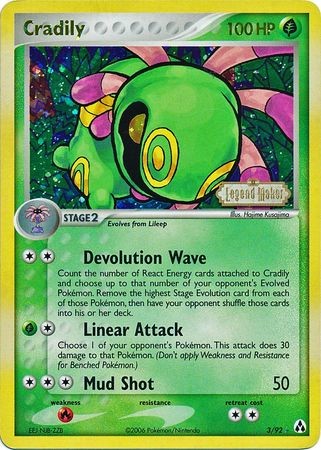 Cradily Holo Logo Ex Legend Maker Pokemon Card 3 92