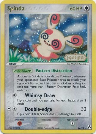 Spinda Holo Logo Ex Legend Maker Pokémon Card 2692