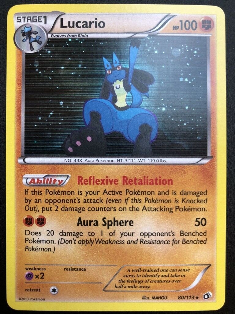 Lucario Holo Legendary Treasures Pokémon Card 80113