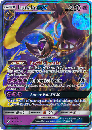 Lunala Gx Carte Pokemon Anglaise 66 149 Sun Moon