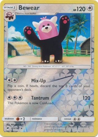 Bewear Reverse Burning Shadows Pokémon Card 111147