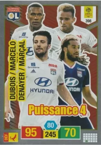 Adrenalyn XL - LIGUE 1 2019-20 - Léo Dubois / Marcelo / Jason Denayer / Marçal - Olympique Lyonnais