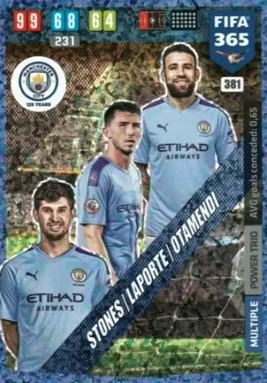 FIFA 365 : 2020 Adrenalyn XL - John Stones / Aymeric Laporte / Nicolas Otamendi - Manchester City