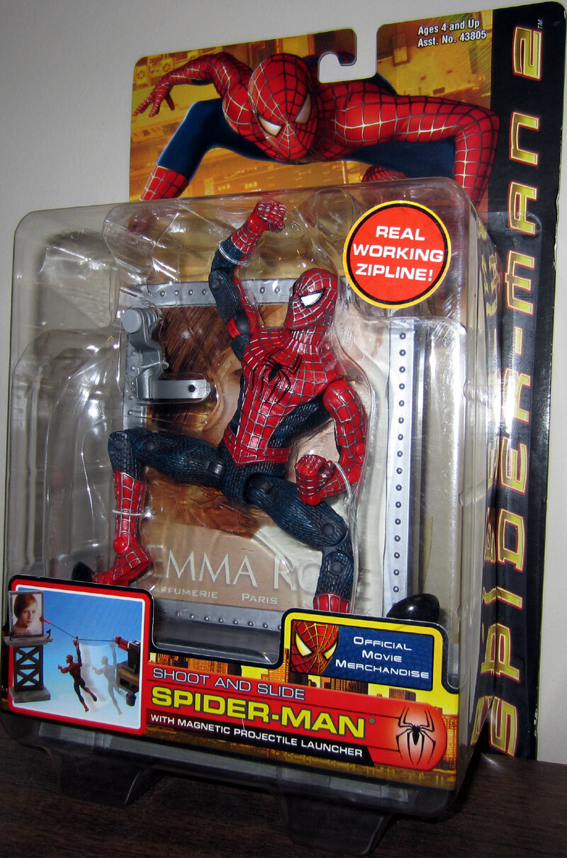 Spider man store 2 shoot and slide toy biz Action figure