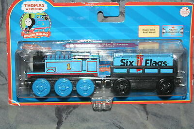 Authentic Thomas Train Wooden Thomas & Six Flags Cargo Car!