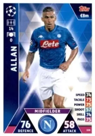 Match Attax - UEFA Champions League 2018/2019 - Allan - SSC Napoli