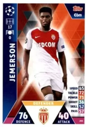 Match Attax - UEFA Champions League 2018/2019 - Jemerson - AS Monaco FC