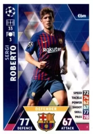 Match Attax - UEFA Champions League 2018/2019 - Sergi Roberto - FC Barcelona