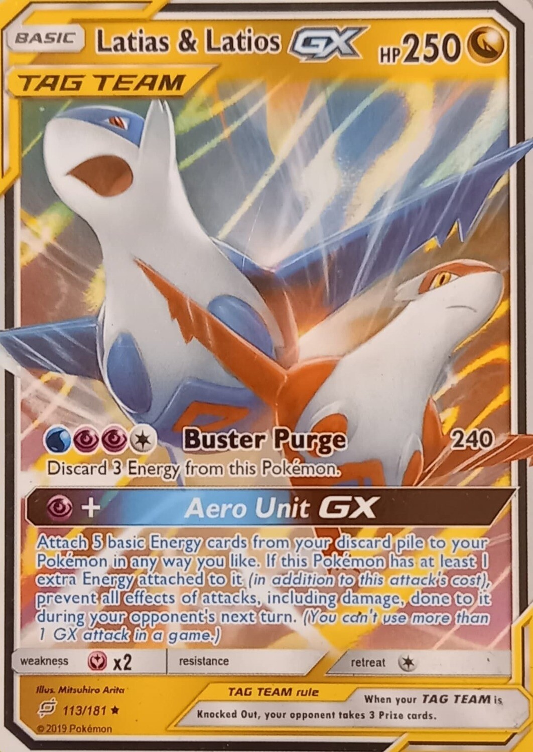 Latias & Latios GX carte Pokémon anglaise 113/181 Team Up