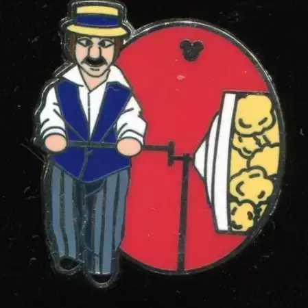 Disney - Pins Open Edition - 2012 Hidden Mickey Series - Popcorn Turners - Main Street Vendor